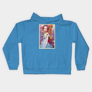 Stunning Alice in Wonderland painting of girl and flowers Kids Hoodie